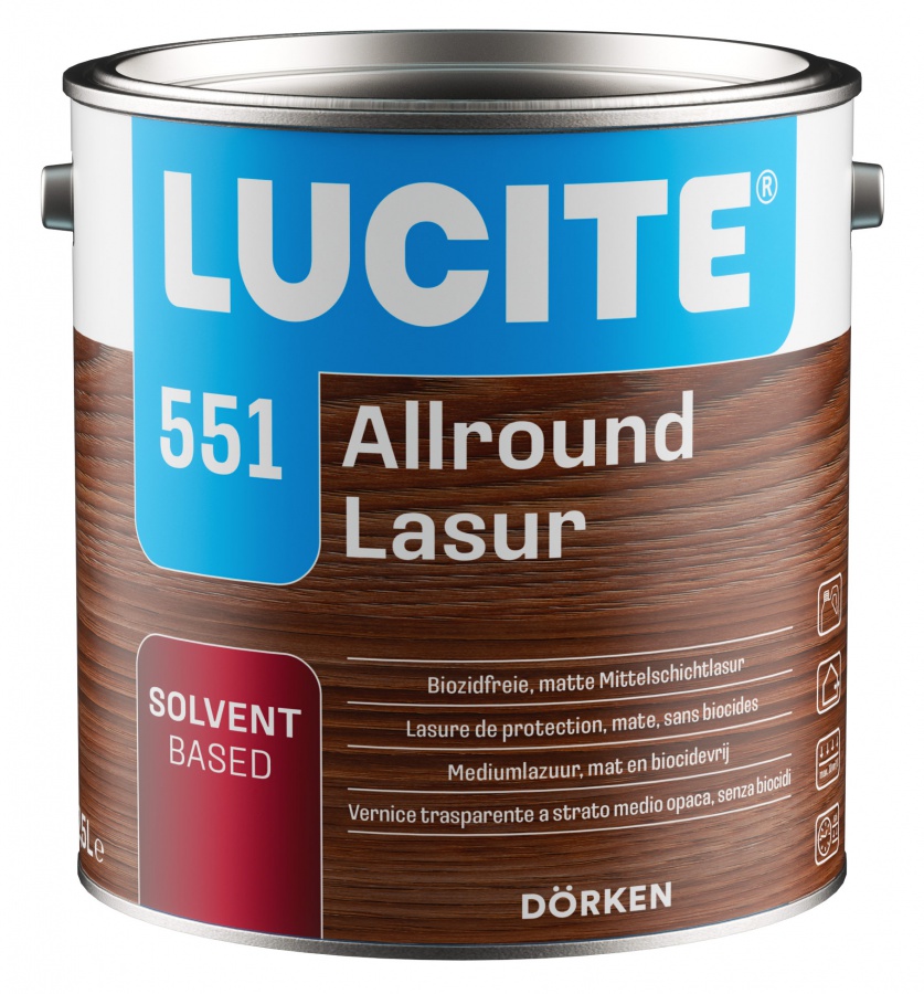 Lucite 551 Allroundlasur Balení&nbsp;5l&nbsp;(dříve&nbsp;Delta&nbsp;Active&nbsp;Lasur&nbsp;5.11)
